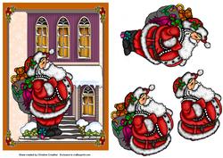 Where's the Chimney? Funny Santa Decoupage Card