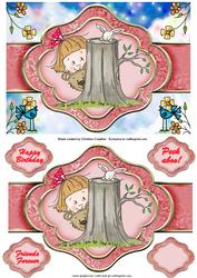 Peekaboo! -friends Forever -birthday -ribbon Sash Quick Card
