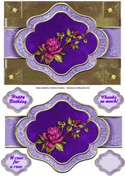 A Rose for a Rose -birthday- Thanks - Ribbon Sash Quick Card