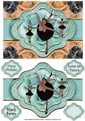 Black Swan Ballerina - Ribbon Sash Quick Card