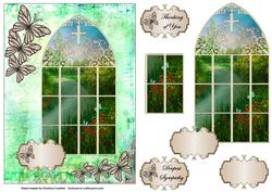 Country Walk Church Window -thinking of You-deepest Sympathy