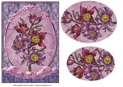 Purple Bouquet Fancy Scrolled Oval Pyramid