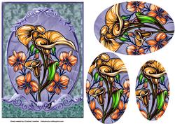 Orange Bouquet Fancy Scrolled Oval Pyramid