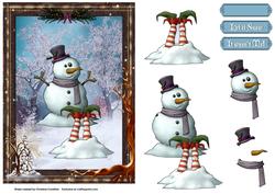 It Wasn't Me! Funny Snowman & Elf Decoupage