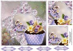 Cupcakes Flourish Frame 2-twist Pyramid