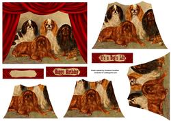King Charles Spaniels Curtain Framed Bottom Stacker