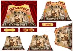 North Pole Lager Beer Curtain Framed Bottom Stacker