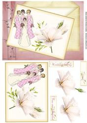 Bride & Bridesmaids Magnolia Wedding Card or Invitation