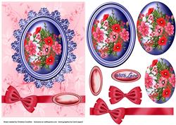 Red Floral Cameo Pyramage