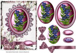 Blue Glass Floral Cameo Pyramage