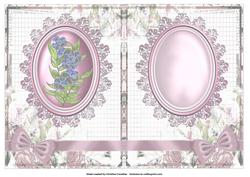 Blue Glass Floral Cameo Insert