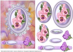 Pansy Floral Cameo Pyramage