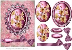 Day Lily Floral Cameo Pyramage