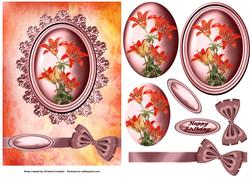 Stargazer Lily Floral Cameo Pyramage
