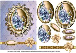Porcelain Roses Floral Cameo Pyramage