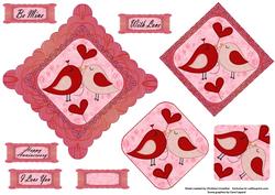 Lovebirds Diamond Scalloped Topper Pyramage