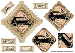 Vintage Car Diamond Scalloped Topper Pyramage