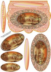 Sunset Pond - Scalloped Oval Ironwork Pyramid
