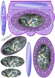 You're Purr-fect! - Scalloped Oval Ironwork Pyramid