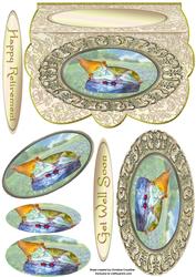 Sleeping Gnome - Scalloped Oval Ironwork Pyramid
