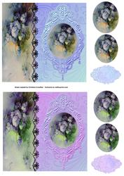 Vintage Floral Side Panel Pyramid - Violets