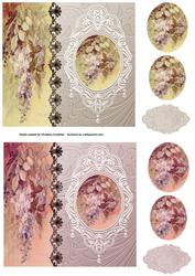 Vintage Floral Side Panel Pyramid - Wisteria 1