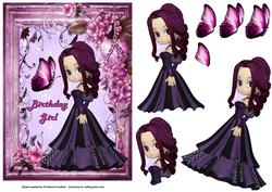 Purple Butterfly Birthday Girl
