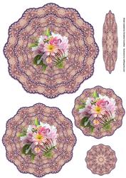 Spring Flowers Vintage Doily Trio Topper