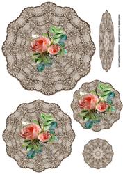 Roses for You Vintage Doily Trio Topper