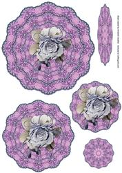 Dusky Rose Vintage Doily Trio Topper