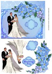 Forget-me-not Framed Bride & Groom