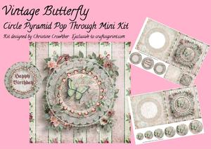 Vintage Butterfly Circle Pyramid Pop Through Mini Kit