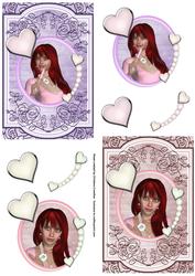 Ice Cream Girl - Two Card Fronts with Decoupage Elements