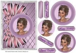 Princess Bow and Circle Pyramid Card
