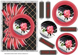 Romance Anniversary Valentine Bow and Circle Pyramid Card