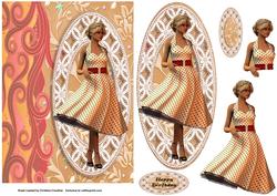 Ladies on Lace Panels - Black & Cream Elegance