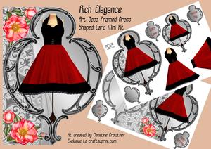 Rich Elegance - Art Deco Framed Dress Shaped Card Mini Kit