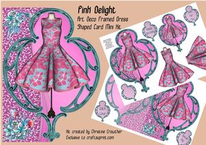 Pink Delight - Art Deco Framed Dress Shaped Card Mini Kit