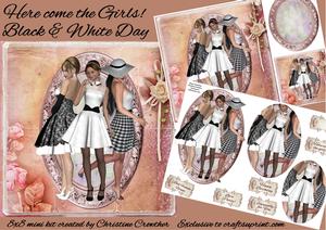 Here Come the Girls! Black & White Day 8x8 Mini Kit