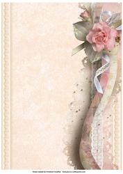 Shabby Chic Floral Twisted Edge Background 1 - Cream