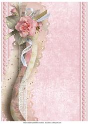 Shabby Chic Floral Twisted Edge Background 2 - Pink