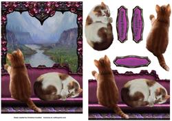 On My Window Seat - Two Ginger Cats