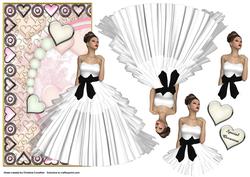 Special Occasion White Gown Shaped Card