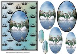 Swan Love Oval Pyramid