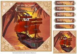 Sail Into the Sunset - All Occasion Card and Gift Tag