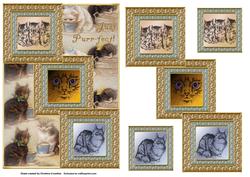 Just Purr-fect! Cat Trio Pyramid Card
