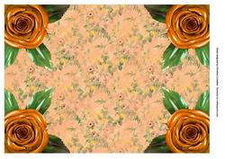 Golden Flowers Golden Rose Corners Background