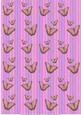 Peach Butterflies on Pink with Pastel Stripes