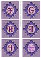 Square or Fancy Monograms F g H I J Special Day Purple
