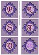 Square or Fancy Monograms P R S T V Best Wishes Purple